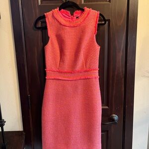 J. Crew Vibrant Pink Textured Midi Dress